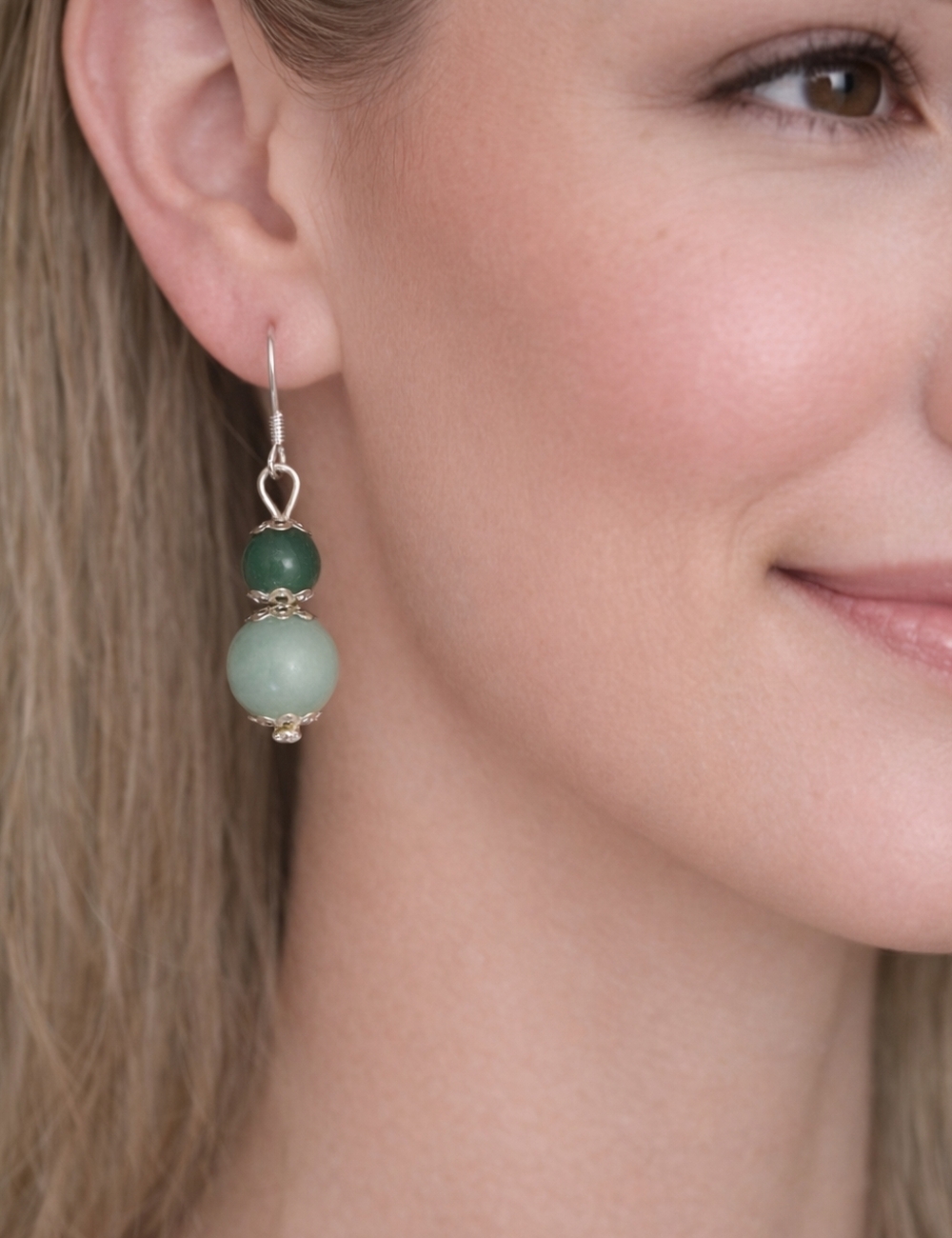 Handcrafted by Southern Belle cutie. Adventurine stone earrings with 925 Hooks